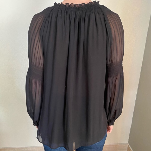 Nordstrom’s Black Chiffon Long Sleeve Blouse - Picture 5 of 5